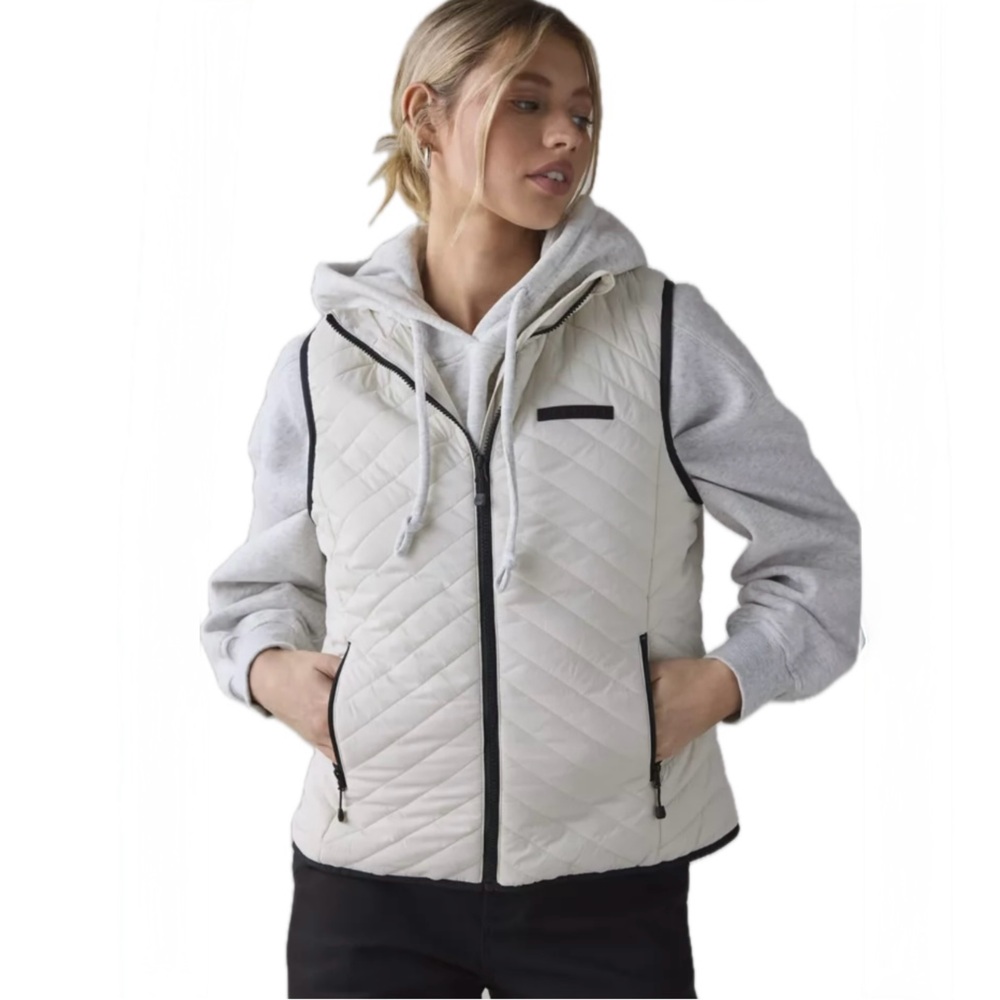 Merrell Consuel Packable Puffer Vest White Small NWT Mock Neck Lightweight